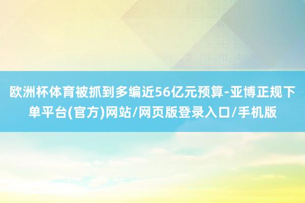 欧洲杯体育被抓到多编近56亿元预算-亚博正规下单平台(官方)网站/网页版登录入口/手机版