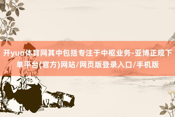 开yun体育网其中包括专注于中枢业务-亚博正规下单平台(官方)网站/网页版登录入口/手机版