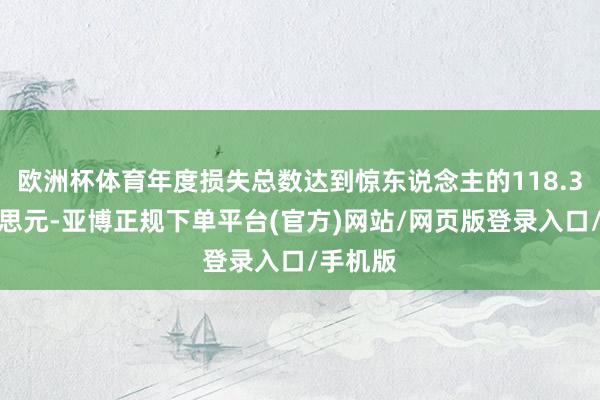 欧洲杯体育年度损失总数达到惊东说念主的118.3亿好意思元-亚博正规下单平台(官方)网站/网页版登录入口/手机版