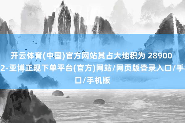 开云体育(中国)官方网站其占大地积为 28900 mm2-亚博正规下单平台(官方)网站/网页版登录入口/手机版
