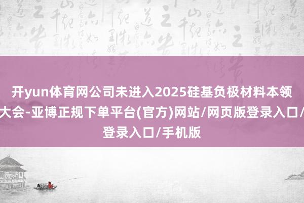 开yun体育网公司未进入2025硅基负极材料本领与垄断大会-亚博正规下单平台(官方)网站/网页版登录入口/手机版