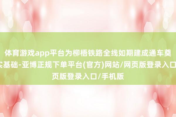 体育游戏app平台为柳梧铁路全线如期建成通车奠定了坚实基础-亚博正规下单平台(官方)网站/网页版登录入口/手机版