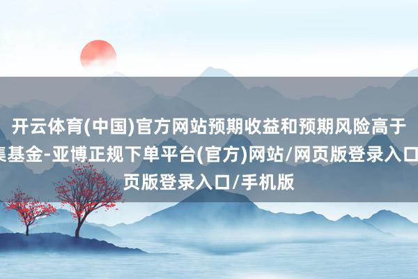 开云体育(中国)官方网站预期收益和预期风险高于货币市集基金-亚博正规下单平台(官方)网站/网页版登录入口/手机版