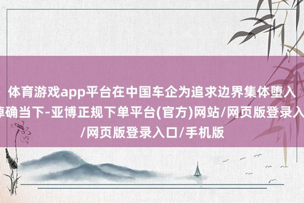 体育游戏app平台在中国车企为追求边界集体堕入价钱战泥淖确当下-亚博正规下单平台(官方)网站/网页版登录入口/手机版
